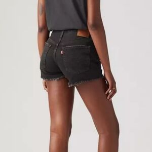 LEVI'S 501 CUT OFF BLACK SHORTS HIGH RISE
